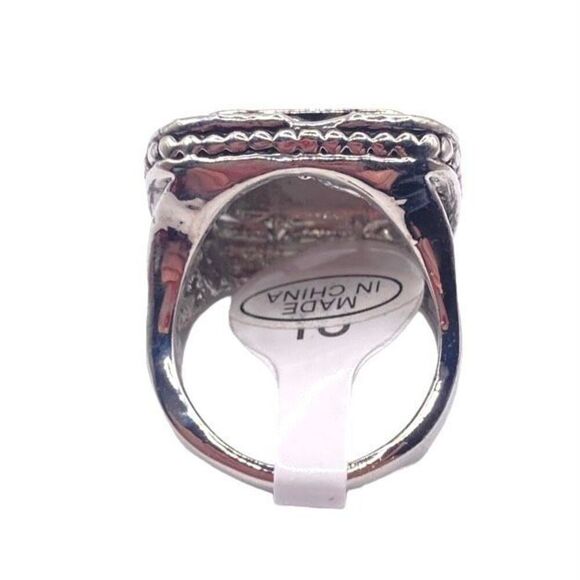 Mixed metal peacock feather chunky ring size 9.5 - Picture 3 of 4